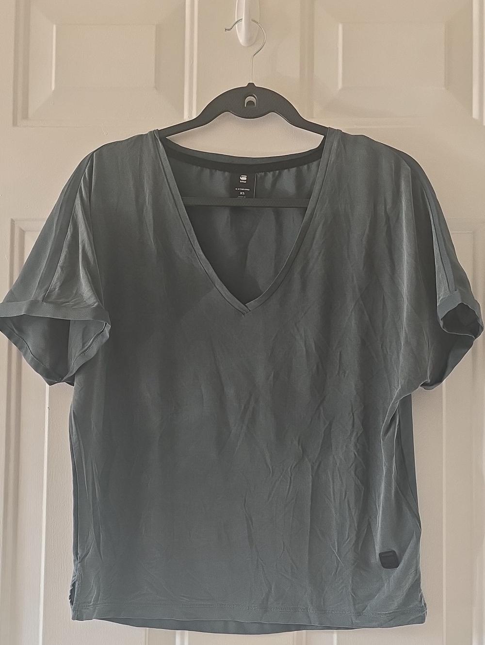 G-Star Slate Green V-Neck Short Sleeve Tee